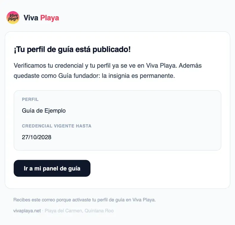 Correo de perfil aprobado