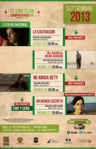 Cartelera El Cine Club Septiembre @ Playa del Carmen