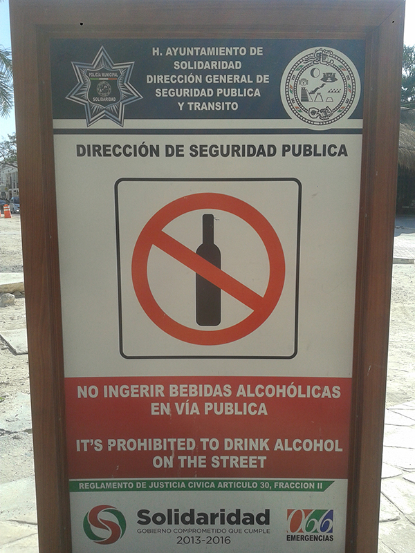 No beber en vía pública