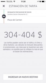 Uber playa del carmen