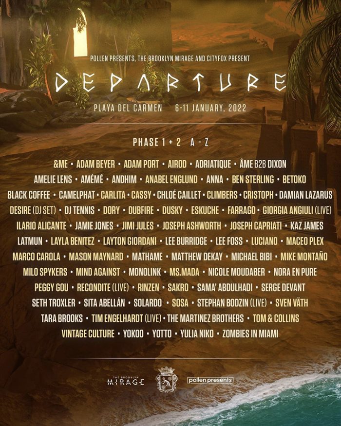 DEPARTURE Playa del Carmen Line Up 2022