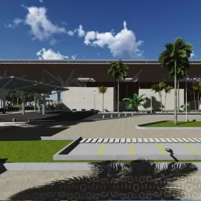 Estación del tren maya en Playa del Carmen